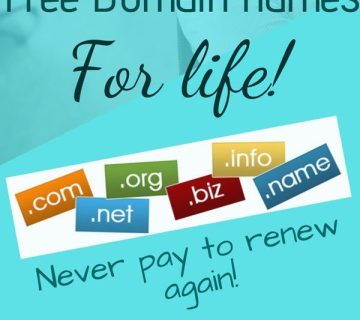 How to get your free domain name for life No registration or renewal fees  360x320
